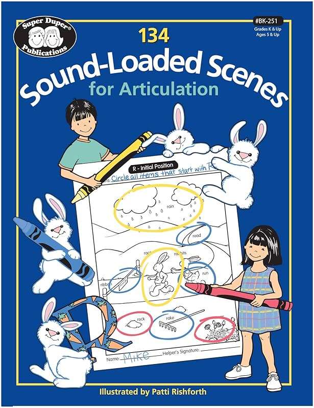 Super Duper Publications | 134 Sound-Loaded Scenes for Articulation: 20 Sounds plus Blends Book | Educational Learning Resource for Children - Image 1