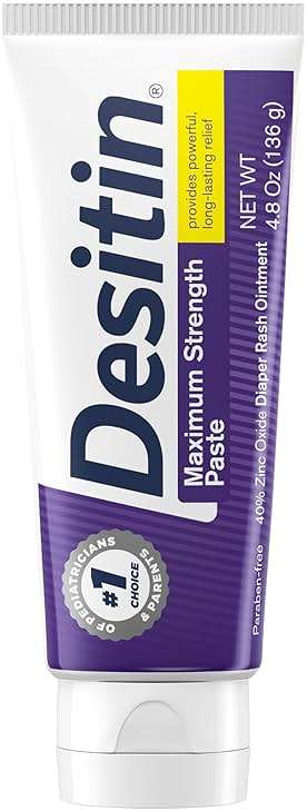 Desitin Maximum Strength Paste, 40% Zinc Oxide Paste, Diaper Rash Healing Ointment for Immediate Relief, Dermatologist Pediatrician Tested, Helps Heal Diaper Rash, Protects Up to 12 Hours, 4.8 Oz Tube - Image 1