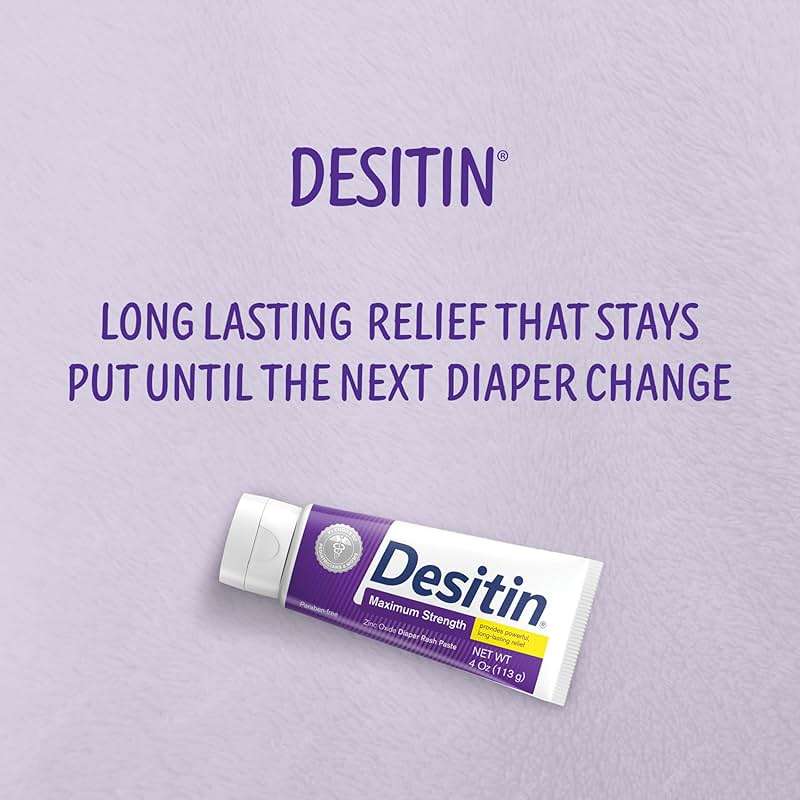 Desitin Maximum Strength Paste, 40% Zinc Oxide Paste, Diaper Rash Healing Ointment for Immediate Relief, Dermatologist Pediatrician Tested, Helps Heal Diaper Rash, Protects Up to 12 Hours, 4.8 Oz Tube - Image 2