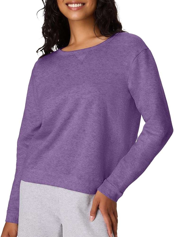 Hanes womens Crewneck Sweatshirt, Ecosmart Fleece Pullover With V-notch, Sweatshirt for Women - Image 1