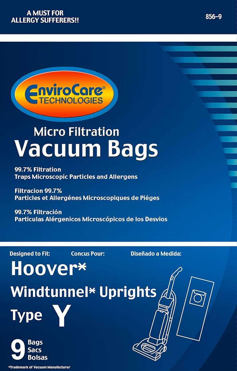 EnviroCare 859-9 Type Y Vacuum Bag Replacement for Hoover WindTunnel Uprights and Hoover Vacuums, 9 Pack - Image 5