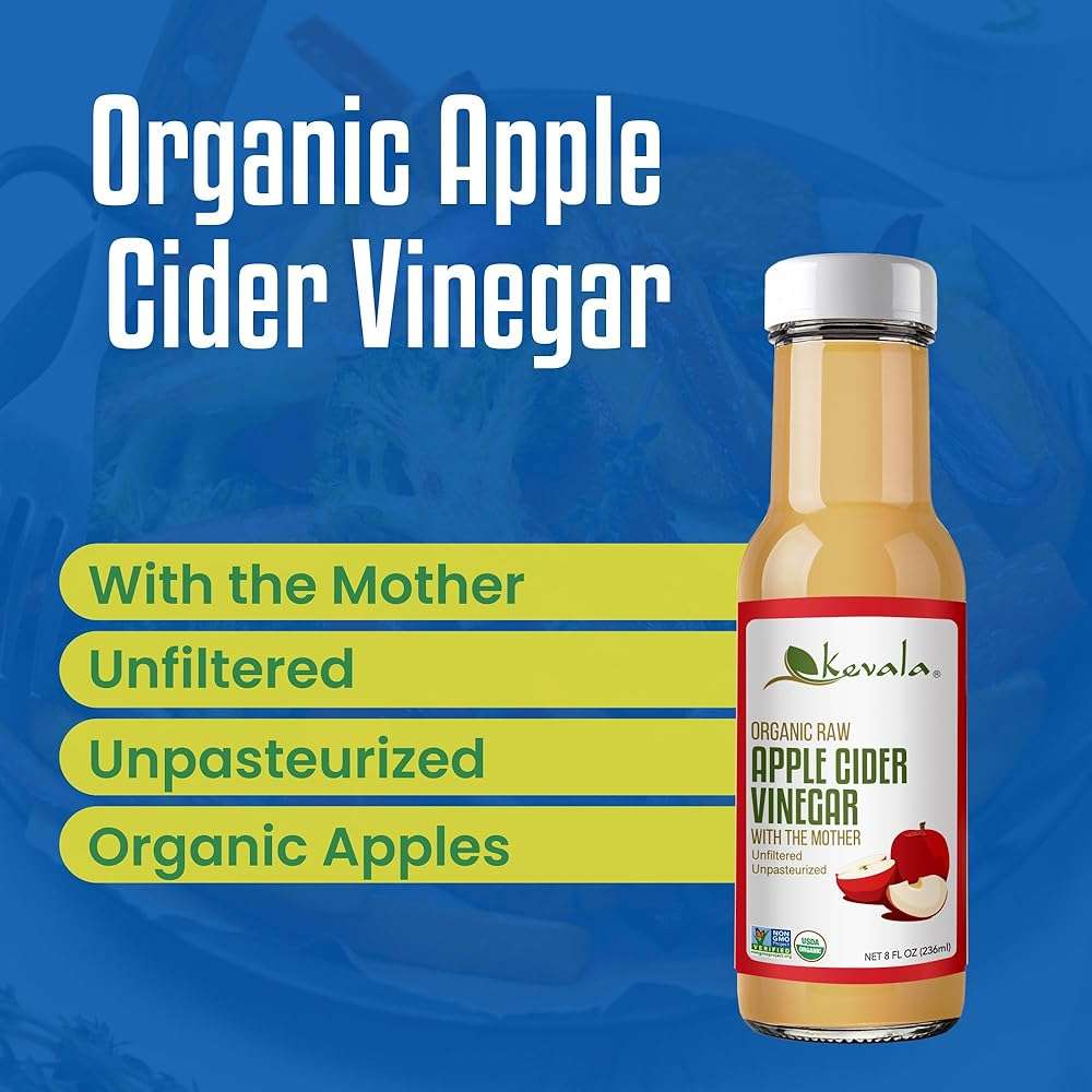 Kevala Organic Raw Apple Cider Vinegar - Glass Bottle, Unfiltered and Unpasteurized Apple Cider Vinegar with Mother for Cooking, Made with Selected Fresh Apples, Ingredient for Immunity Shots, 8 oz - Image 3