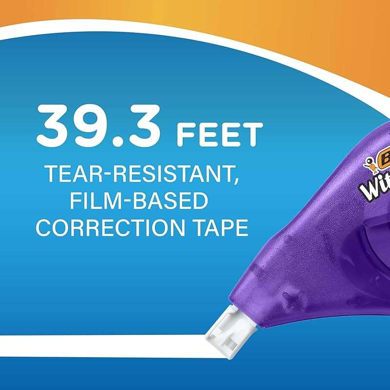 BIC Wite-Out EZ Correct Correction Tape, White, No Dry Time, Tear Resistant Tape, 2-Count - Image 4