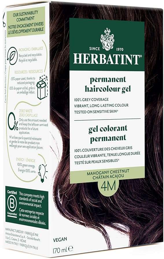Herbatint 4M Mahogany Chestnut Permanent Hair Colour, 4 OZ - Image 1