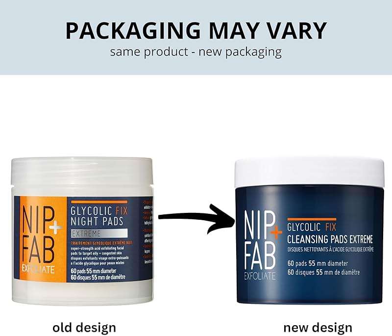 Nip + Fab Glycolic Fix Night Pads Extreme (60 Count) – 5% Glycolic Acid Exfoliating Face Pads with Salicylic Acid – Resurfacing AHA BHA Chemical Peel for Blemishes & Texture - Image 2