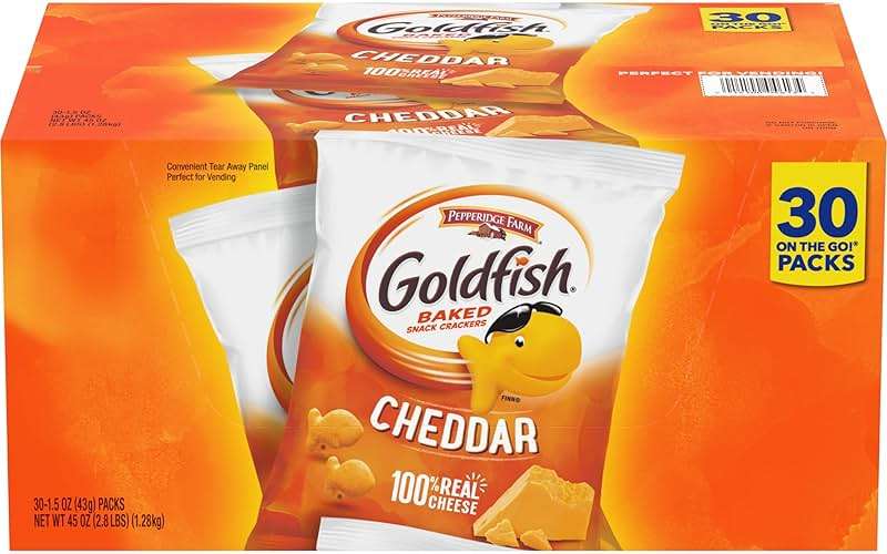 Goldfish Cheddar Crackers, 1.5 oz. Snack Packs, 30 Count - Image 1