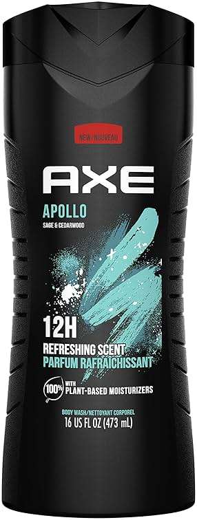 AXE Body Wash for Long Lasting Freshness Apollo Sage and Cedarwood Men's Body Wash with Odor-Busting Prebiotics 16 oz - Image 1