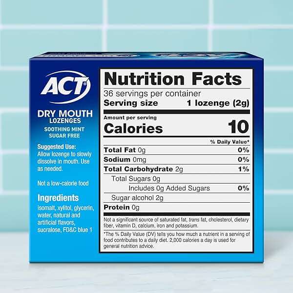 ACT Dry Mouth Moisturizing Gum With Xylitol, Soothes, Moisturizes & Freshens, Soothing Mint, Value Size, 36 ct. - Image 2