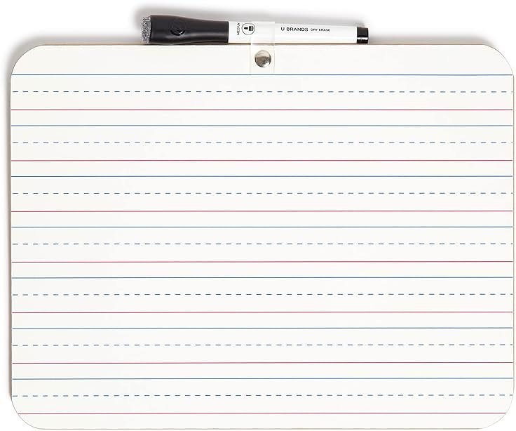 U Brands Dry Erase Lap Board, Double Sided, 9" x 12" Inches, Dry Erase Marker Included, Small White Board, 1 Count - Product Image