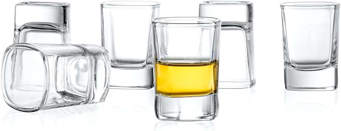 JoyJolt 6-Pack Heavy Base Shot Glass Set, 2-Ounce Shot Glasses - Image 1
