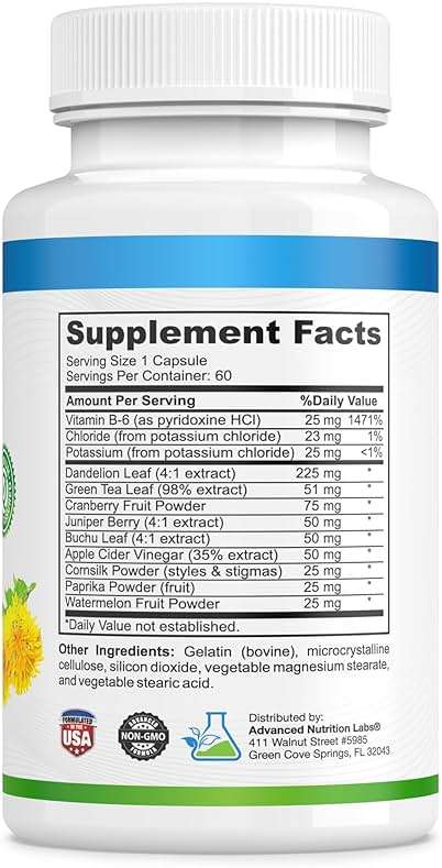 Herbal Water Relief Diuretic Water Pills for Water Retention, Bloating, Swollen Legs, Feet - Dandelion Extract Supplement - Water Retention Loss - Diuretics for Women & Men - 60 Capsules - Image 8