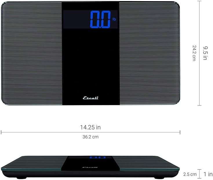 Escali Extra Wide Digital Bathroom Scale for Body Weight with Wide Platform for Natural Stance and Stability, High Capacity of 400 lb, Batteries Included - Image 5