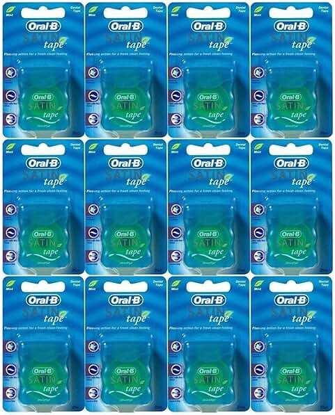 Oral-B Statin Tape Dental Floss 25m (12 Units) by Oral-B Satin Tape Mint - Image 1