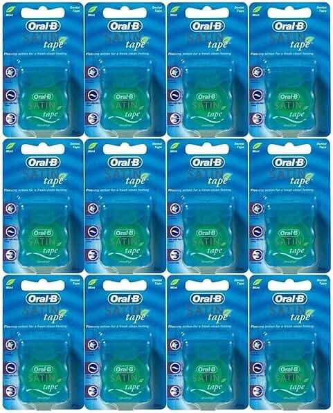Oral-B Statin Tape Dental Floss 25m (12 Units) by Oral-B Satin Tape Mint - Product Image