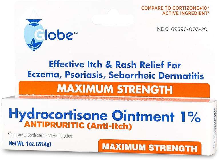 Globe Hydrocortisone Maximum Strength Transparent Ointment 1%,1 oz | Anti-Itch Topical Ointment for Redness, Swelling, Itching, Rash, Dermatitis, Bug/Mosquito Bites, Eczema, Hemorrhoids & More - Image 6