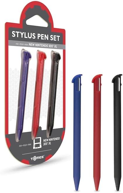Tomee Stylus Pen Set for New Nintendo 3DS XL (3-Pack) – Red, Black & Blue Replacement Touch Pens, Compatible with New 3DS XL Console - Product Image