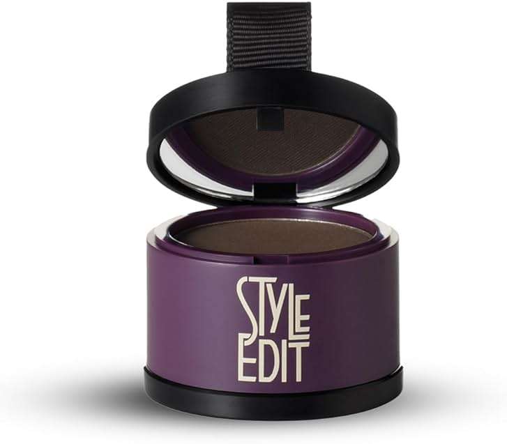 Style Edit Root Touch Up Powder | Temporary Hair Color for Gray Roots and Thinning Hair | Salon-Quality, Transfer-Resistant Hair Concealer | Dark Brown, 0.13 oz (Pack of 1) - Image 1