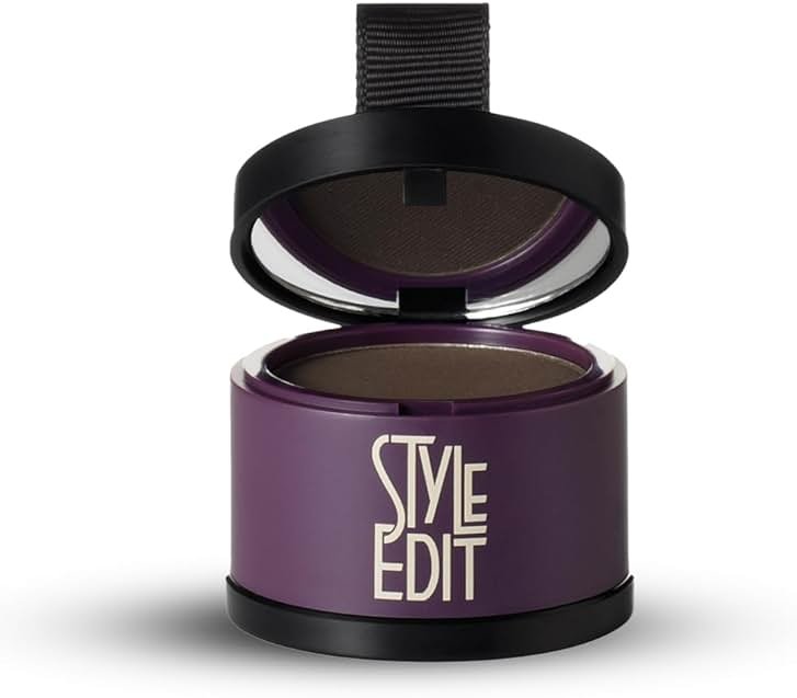 Style Edit Root Touch Up Powder | Temporary Hair Color for Gray Roots and Thinning Hair | Salon-Quality, Transfer-Resistant Hair Concealer | Dark Brown, 0.13 oz (Pack of 1) - Product Image