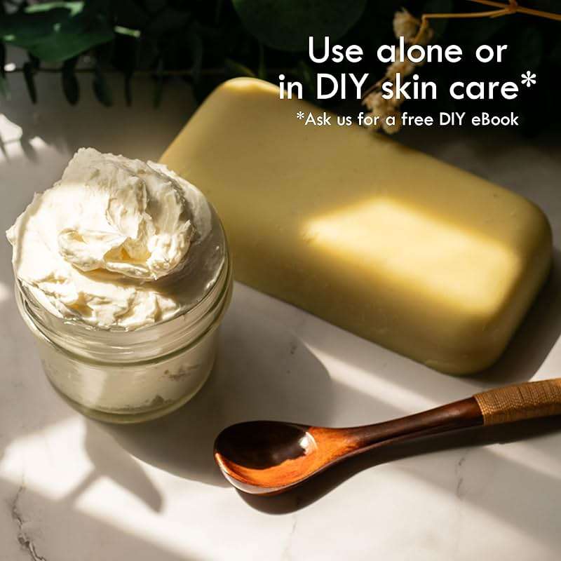 Raw Shea Butter – 100% Pure Unrefined African Shea Butter | Deep Moisturizer for Dry Skin, Hair & Scalp | DIY Body Butter, Lip Balm & Soap Base | Smoky Scent (8 oz Block) - Image 5