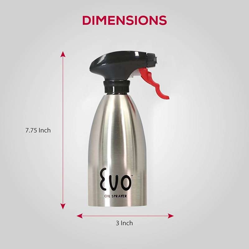 Evo Oil Sprayer 18/8 Stainless Steel, Non-Aerosol for Olive, Cooking Oils, and Vinegars, Silver, 16-Ounce Capacity - Image 3