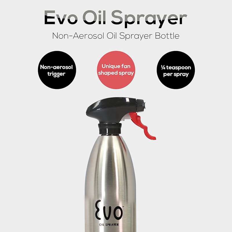 Evo Oil Sprayer 18/8 Stainless Steel, Non-Aerosol for Olive, Cooking Oils, and Vinegars, Silver, 16-Ounce Capacity - Image 7