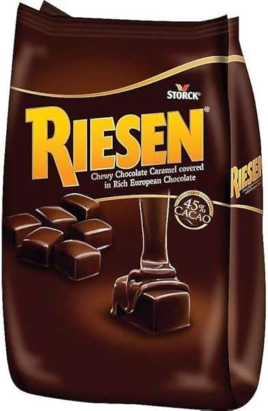 Riesen Dark Chocolate Covered Caramel Candies - Individually Wrapped Soft & Chewy Candy Pieces, 45% Cacao, European Dark Chocolate - 30 oz Bulk Bag (Pack of 1) - Image 1