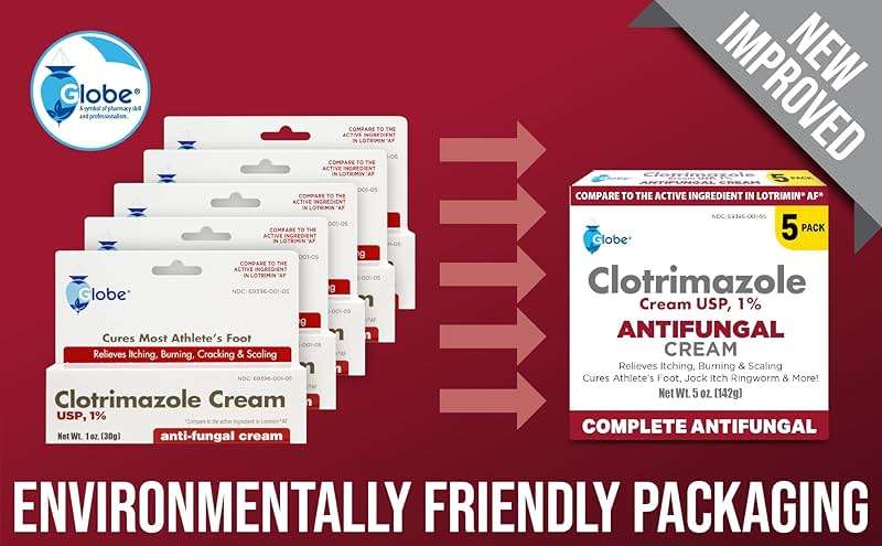 Globe Clotrimazole Antifungal Cream 1% USP (1 oz), Anti Fungal Treatment, Relieves Itching, Burning, Cracking and Scaling Associated Athletes Foot, Jock Itch, Ringworm and More (Pack of 5) - Image 8