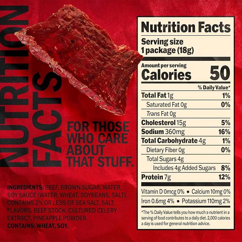 Jack Link's Teriyaki Beef Jerky Multipack - (5 Pack) 0.625 oz Bags - Ready to Eat Real Meat Protein Snacks - 7g Protein per Serving - Made with 100% Real Beef - Image 2