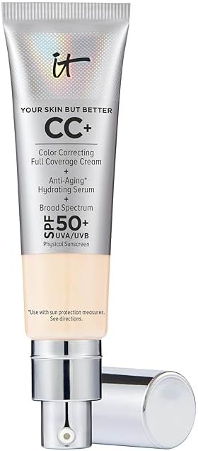 IT Cosmetics CC+ Cream - Natural Full Coverage Foundation With SPF 50+, Color Corrector & Anti-Aging Hydrating Serum, Hyaluronic Acid + Peptides, Lightweight Up To 24H Wear, All Skin Types - Product Image