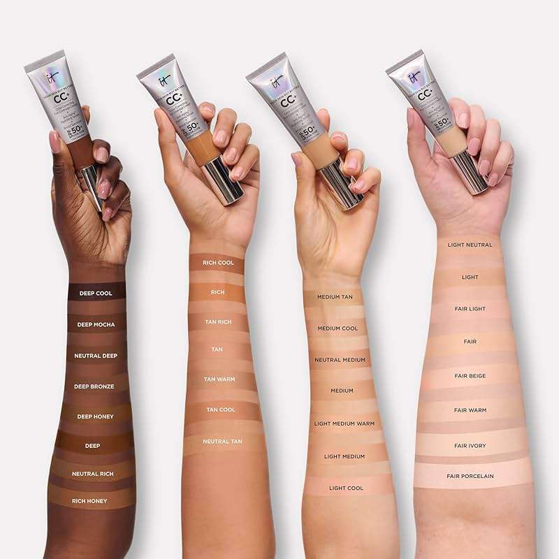 IT Cosmetics CC+ Cream - Natural Full Coverage Foundation With SPF 50+, Color Corrector & Anti-Aging Hydrating Serum, Hyaluronic Acid + Peptides, Lightweight Up To 24H Wear, All Skin Types - Image 5