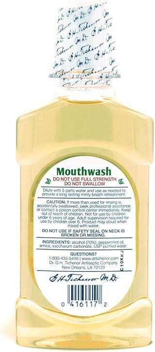 Dr. Tichenor's Peppermint Mouthwash Concentrate - Oral Rinse for Bad Breath and Oral Health With a Minty Punch for Soothing Relief of Minor Sore Throat Irritation - 8 Ounce (Pack of 3) - Image 2