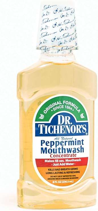 Dr. Tichenor's Peppermint Mouthwash Concentrate - Oral Rinse for Bad Breath and Oral Health With a Minty Punch for Soothing Relief of Minor Sore Throat Irritation - 8 Ounce (Pack of 3) - Image 4