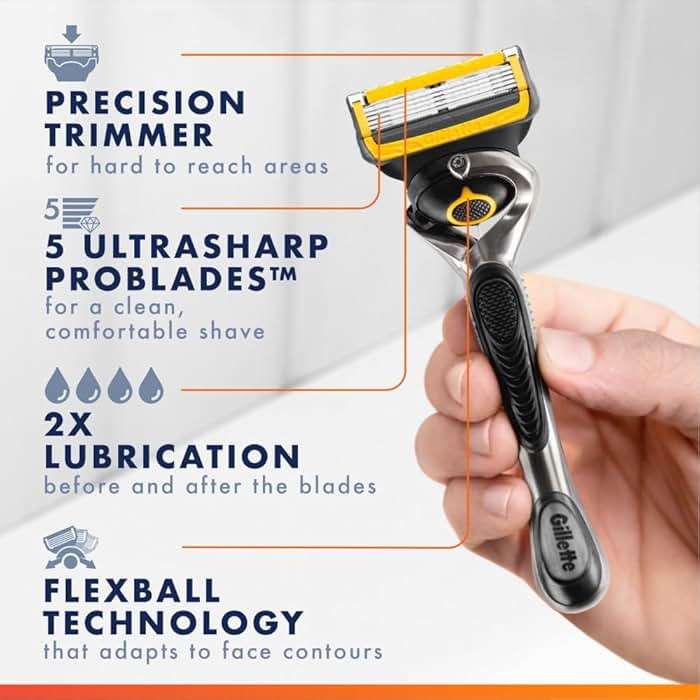 Gillette ProGlide Shield Razor Blade Refills for Men, 5-Blade Cartridges with Lubrication, Precision Trimmer, Fits Fusion5 and ProGlide Handles, 8 Count - Image 3