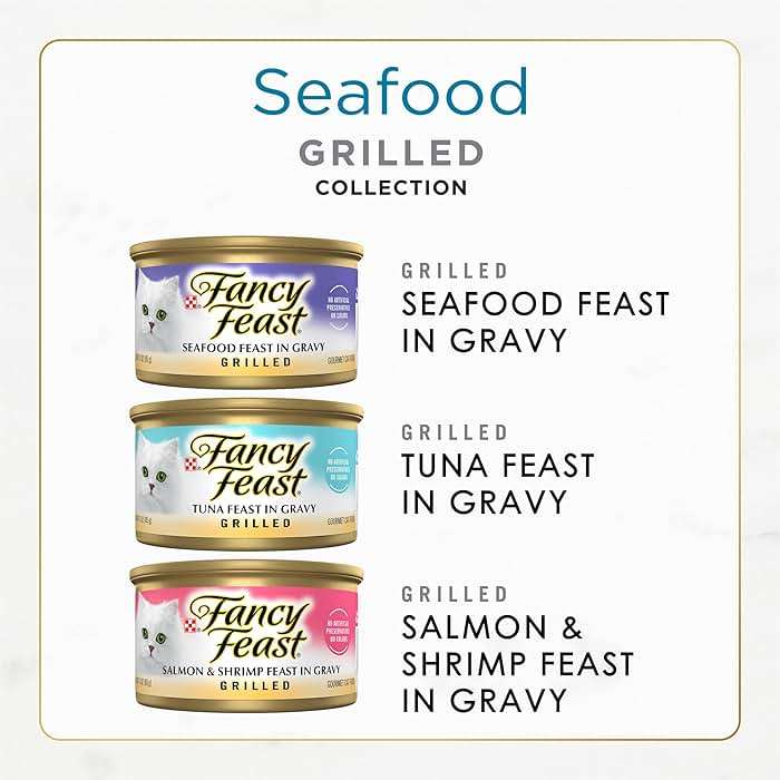 Purina Fancy Feast Grilled Wet Cat Food Seafood Collection in Wet Cat Food Variety Pack - (Pack of 30) 3 oz. Cans - Image 2