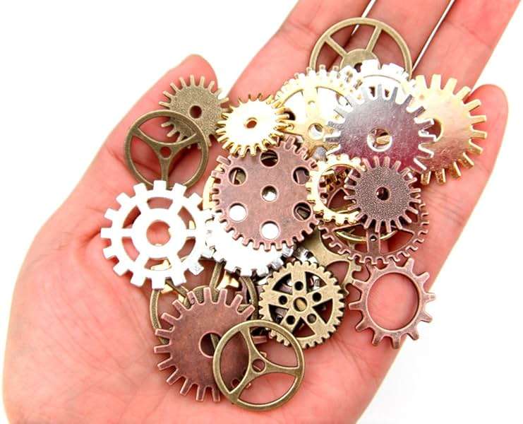 ALL in ONE 100 Gram Steampunk Gear Wheel Charms Cog Connectors Pendants Jewelry Finding DIY Craft (MIX) - Image 2