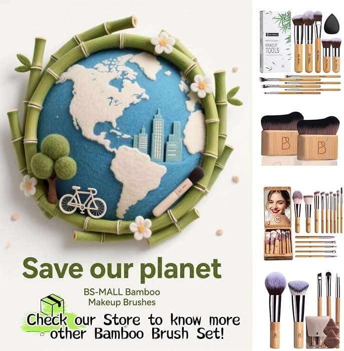 BS-MALL Makeup Brush Set 11 Pcs Makeup Sponge, Professional Bamboo Makeup Brushes for Foundation, Powder, Blush, Concealer, Eyeshadow & Blending, Ideal for Travel, Beginners & Makeup Artists - Image 5