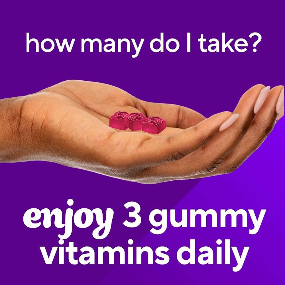 Vitafusion Gorgeous Hair, Skin & Nails Multivitamin Gummy Vitamins, plus Biotin and Antioxidant vitamins C&E, Raspberry Flavor, 135ct (45 day supply), from America’s Number One Gummy Vitamin Brand - Image 8