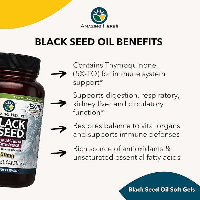 Amazing Herbs Premium Black Seed Oil Capsules - High Potency, Cold Pressed Nigella Sativa Aids in Digestive Health, Immune Support & Brain Function - 60 Count, 1250mg - Image 6