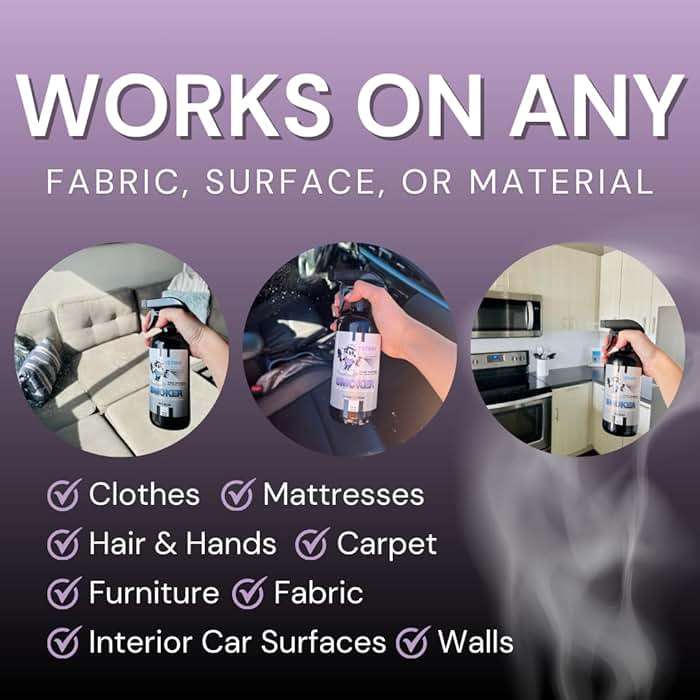 The Stink Solution Smoke Odor Eliminator Spray - Completely Remove Smoke Smell From House, Car, Clothes, Hands, Hair, & More - Best Odor Eliminator For Smoke - Bamboo Teak Fragrance - 2 16 oz Bottles - Image 2