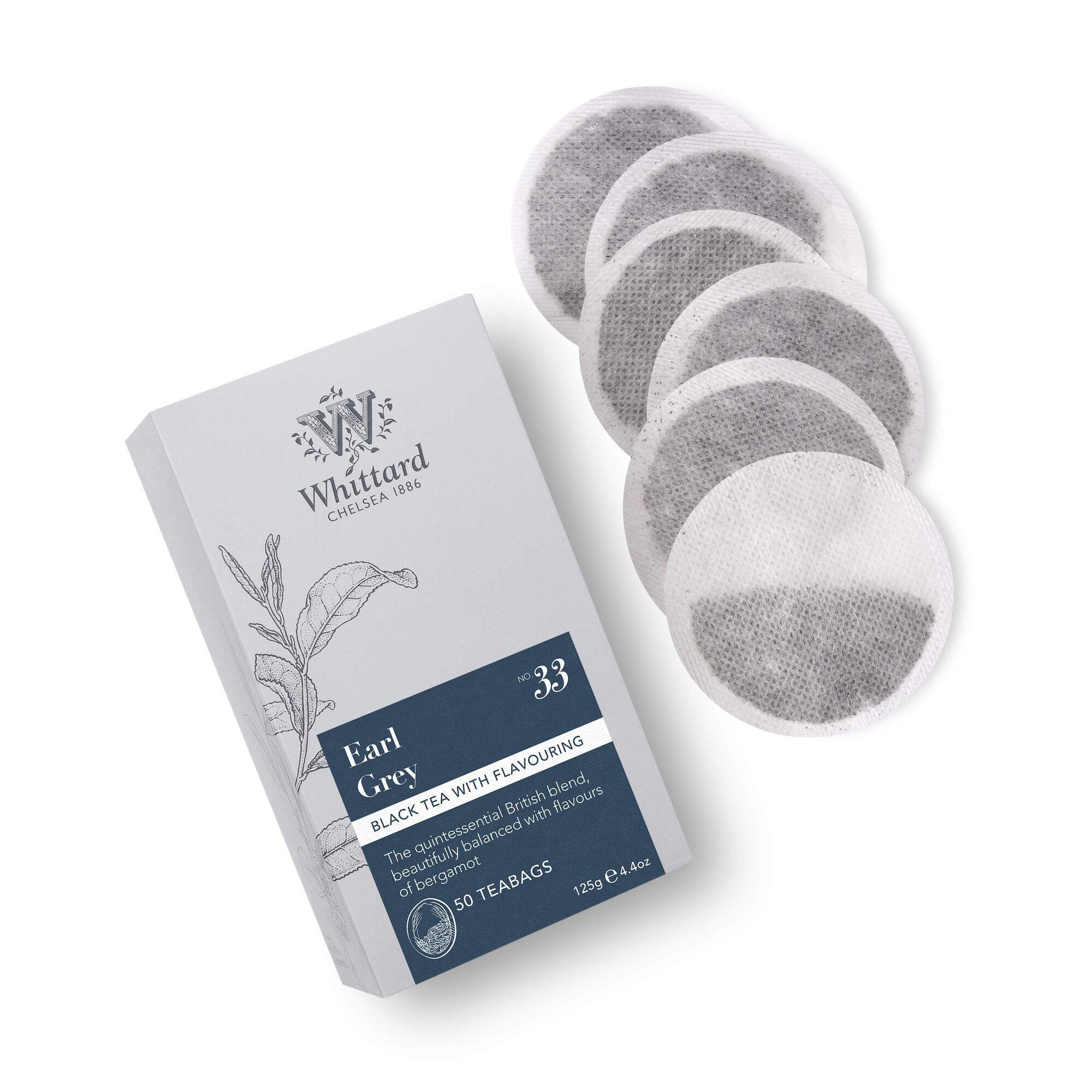 Whittard Tea Earl Grey 50 Traditional Teabags 125g - Product Image