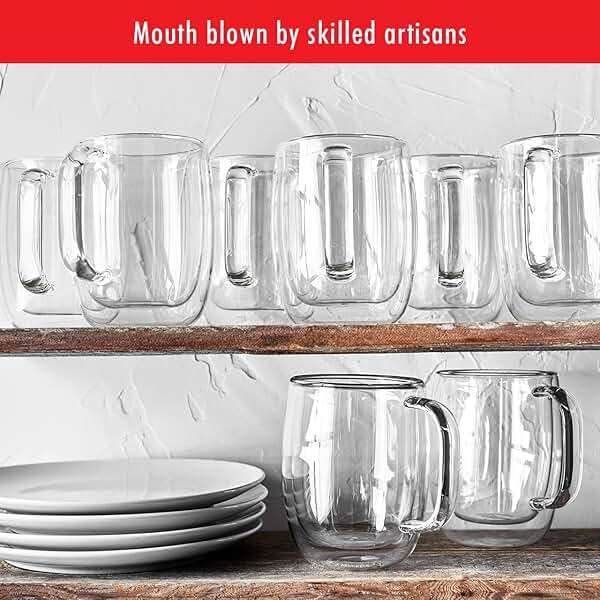 ZWILLING Sorrento Plus 2-pc Double-Wall Glass Coffee Mug Set, 12-oz, 355ml, Clear - Image 7