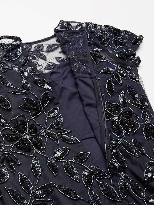 Adrianna Papell Womens Floral Beaded Godet Gown - Image 4