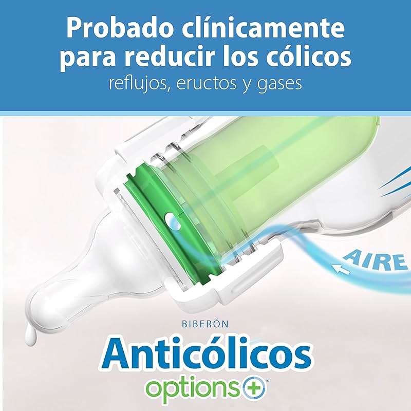 Dr. Brown's Natural Flow Anti-Colic Options+ Narrow Baby Bottle, 8 oz/250 mL, with Level 1 Slow Flow Nipples, 0m+, 4 Pack - Image 10