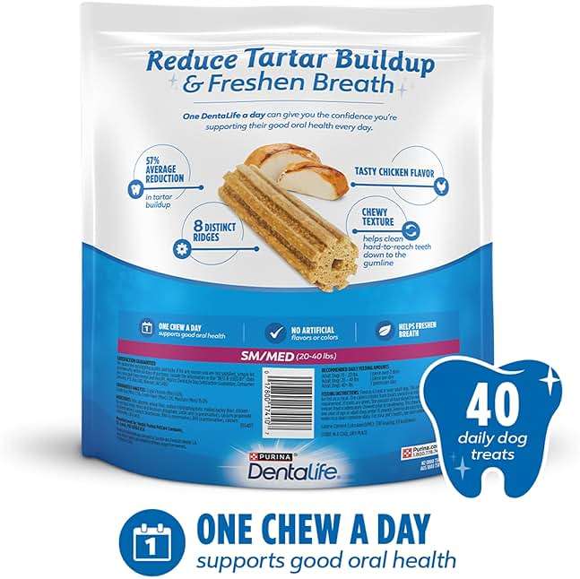 DentaLife Daily Oral Care Dog Treats for Small and Medium Dogs, Chewy Dental Treat to Freshen Breath and Fight Tartar, Chicken Flavor - 40 ct. Pouch - Image 6