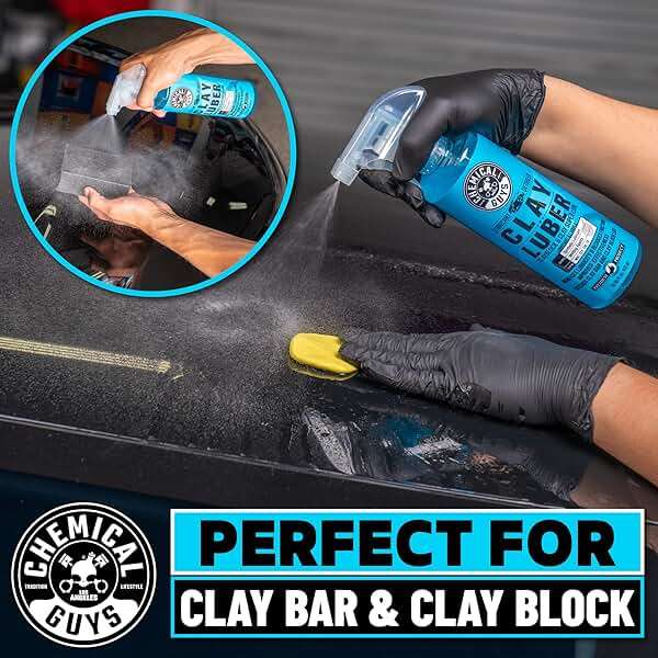 Chemical Guys Clay Bar and Luber Synthetic Lubricant Kit - Light/Medium Duty OG Clay Bar for Removing embedded dirt from Paint, Glass, and Metal, Essential Detailing Accessory - 2 Items - Image 3