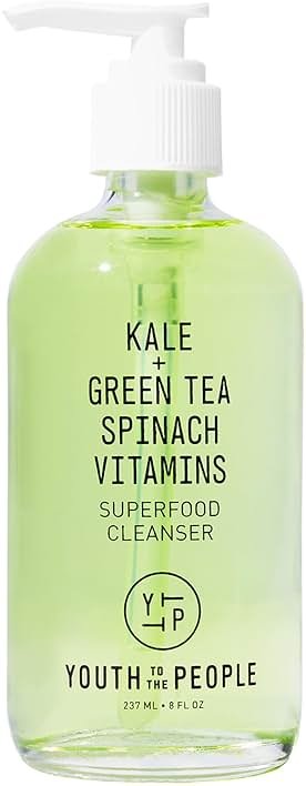 Youth To The People Superfood Facial Cleanser - Kale + Green Tea Daily Face Wash, Gently Removes Makeup, SPF, and Oils, Soothing Antioxidants for Glowing Skin, pH Balance, Clean Pores, Refillable - Product Image