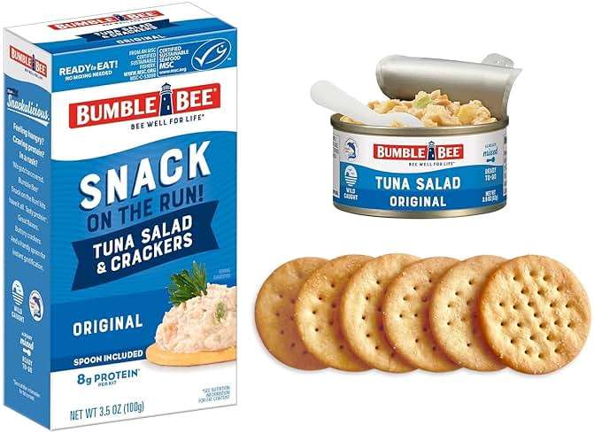 Bumble Bee Snack On The Run! Protein Pack, 8g per Box - Original Tuna Salad with Crackers Kit - Ready to Eat Easy-Open Can - Wild Caught MSC-Certified Tuna (Pack of 3) - Image 4