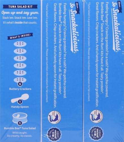 Bumble Bee Snack On The Run! Protein Pack, 8g per Box - Original Tuna Salad with Crackers Kit - Ready to Eat Easy-Open Can - Wild Caught MSC-Certified Tuna (Pack of 3) - Image 9