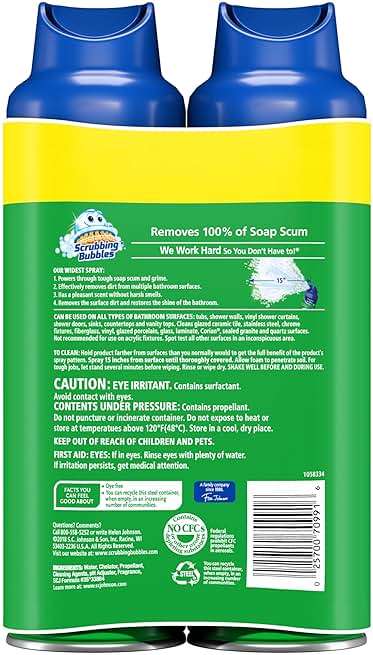 Scrubbing Bubbles Mega Bathroom and Shower Foamer Aerosol, Rainshower Scent, 20oz (Pack of 2) - Image 2