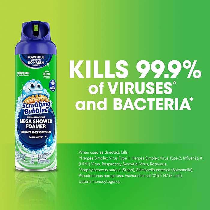 Scrubbing Bubbles Mega Bathroom and Shower Foamer Aerosol, Rainshower Scent, 20oz (Pack of 2) - Image 3